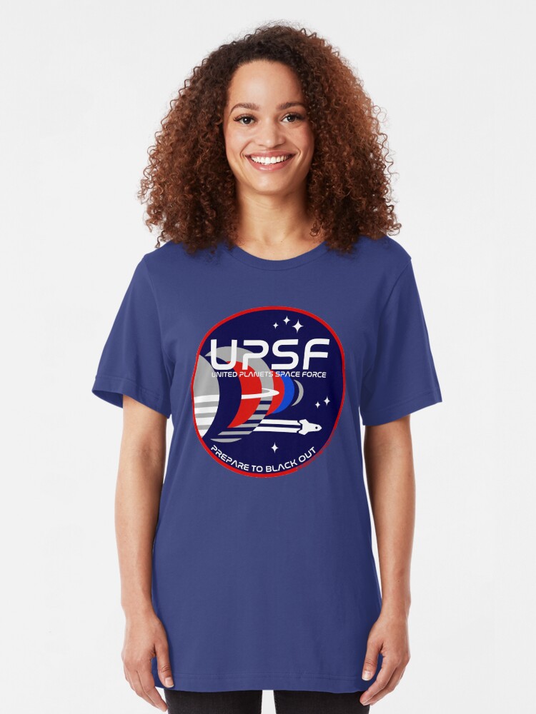 Alternate view of Space Force Logo - Prepare to Black Out Slim Fit T-Shirt