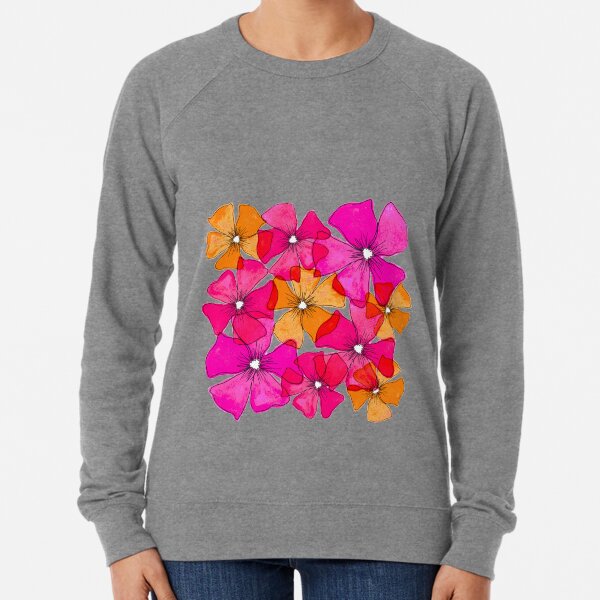 Spring Flowers yellow pink pattern Lightweight Sweatshirt