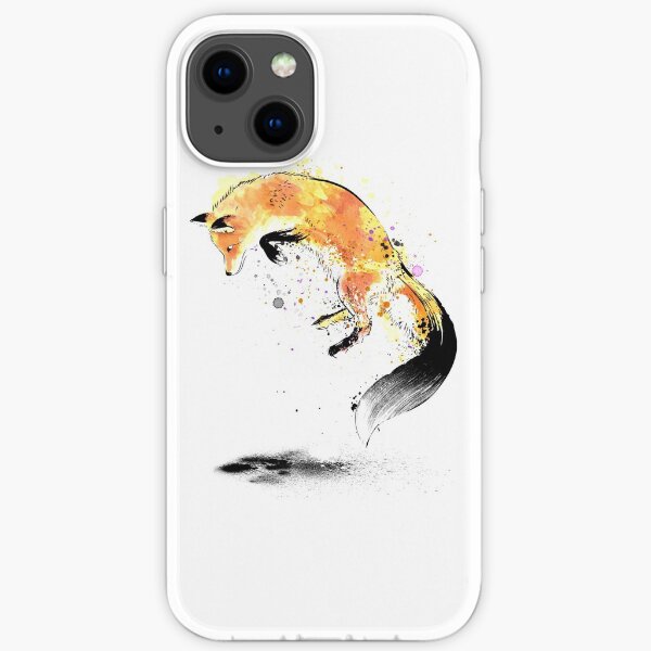 Red Fox jumping into Snow iPhone Soft Case
