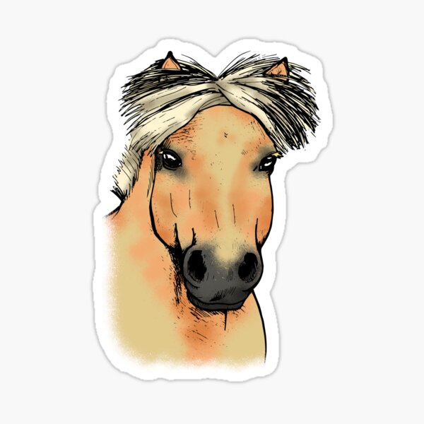 Aperçu de l'œuvre Cheval de fjord Tête de cheval norvégien Cadeau drôle créée et vendue par Jaana Kern.