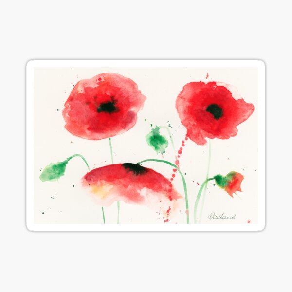 Vista previa del artículo con la obra «Campo de amapolas», diseñado y vendido por ArtbySophia.