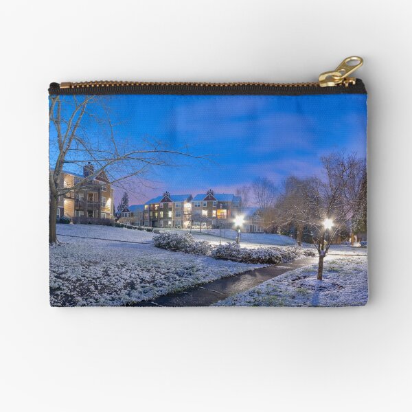 A cold winter day in the hood Zipper Pouch
