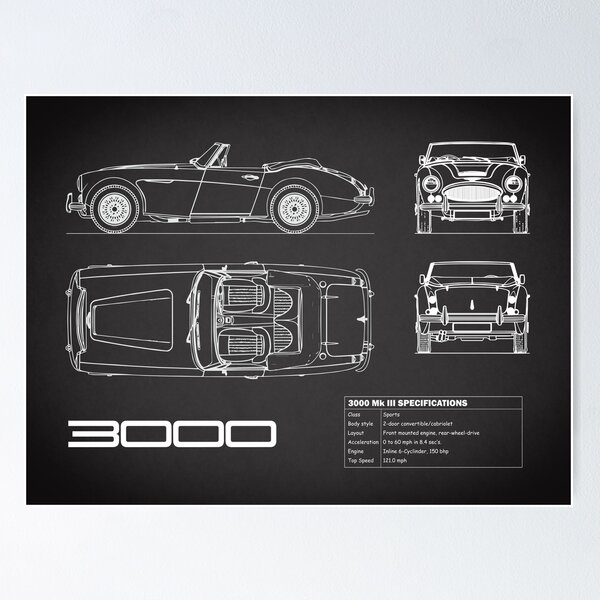Item preview, The 3000 Sports Car Blueprint designed and sold by rogue-design.