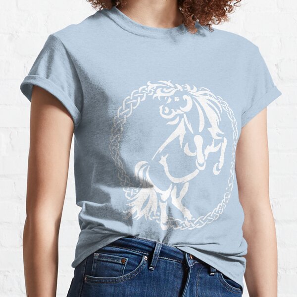 Aperçu de l'œuvre Cadeau celtique blanc avec tatouage tribal Shetty Pony créée et vendue par Jaana Kern.