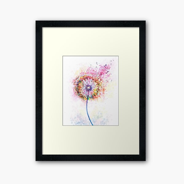 Dandelion abstract flowers Framed Art Print