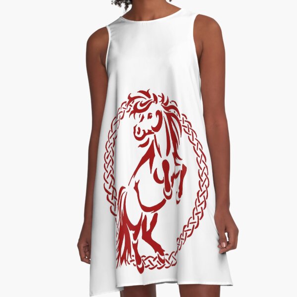 Aperçu de l'œuvre Copie du cadeau celtique rouge du tatouage tribal Shetty Pony créée et vendue par Jaana Kern.