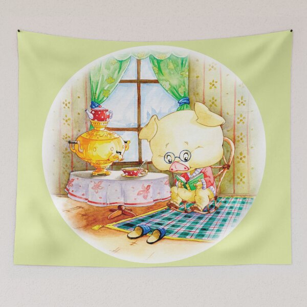 Item preview, CUTE FUNNY BABY PIG READING A BOOK , ADORABLE BABY ANIMALS designed and sold by ReignGFX.