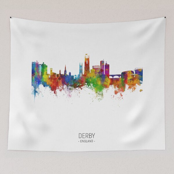 Artikelvorschau, Derby England Skyline entworfen und verkauft von ArtPrints.
