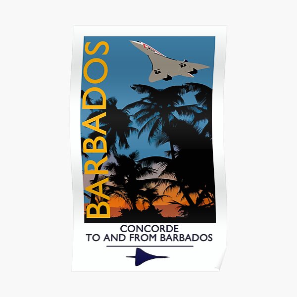 Concorde vintage style Barbados Poster