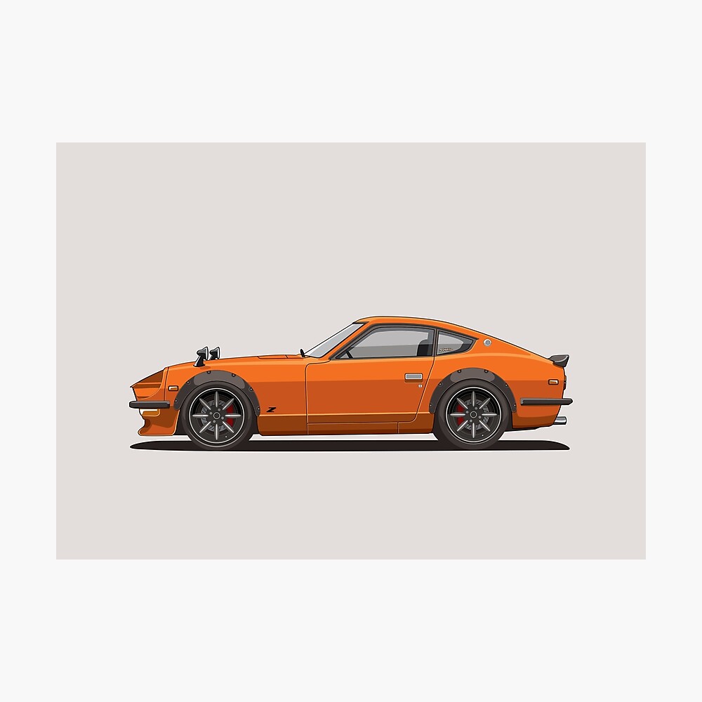 Legendary Classic Orange Datsun 240z Fairlady Vintage Retro Cool Jdm Car Wall Art And T Shirts Poster By Automoteez Redbubble