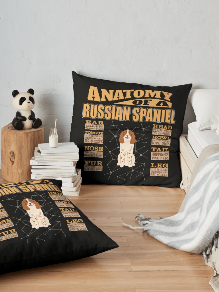 Alternate view of Anatomy Of A Russian Spaniel - Funny Russian Spaniel Design Floor Pillow