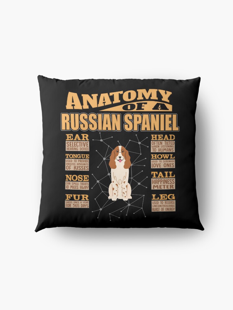 Alternate view of Anatomy Of A Russian Spaniel - Funny Russian Spaniel Design Floor Pillow