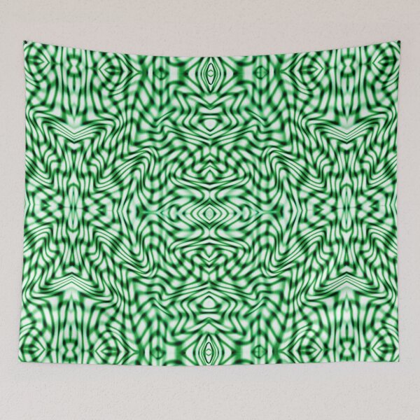 Item preview, Crossed twisted green lines on white background designed and sold by ShapesColors.