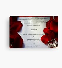 Wedding Invite Canvas Print