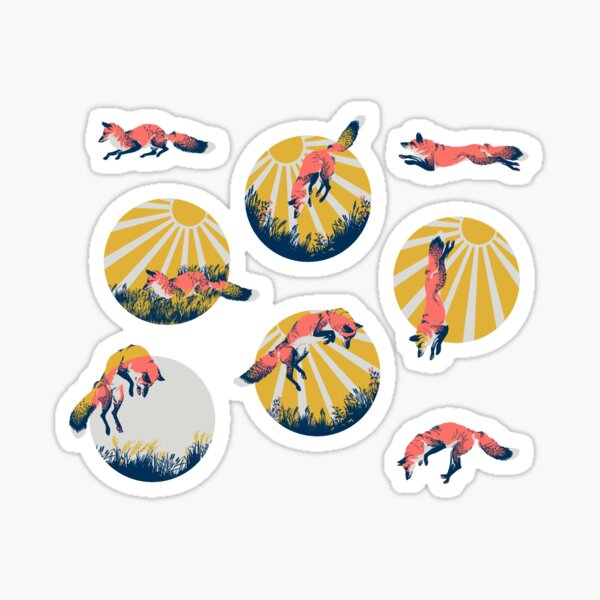 Jumping Foxes Sticker