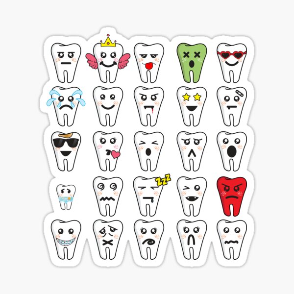 Dentist Emotions Emoticon Tooth Art Sticker By Besttrendyts