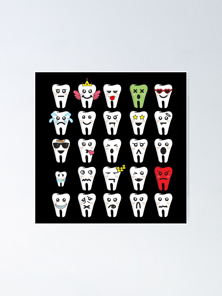 Dentist Emotions Emoticon Tooth Art Poster For Sale By