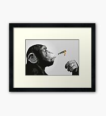 Banksy Steez Chimp Monkey Smoking Joint Framed Print