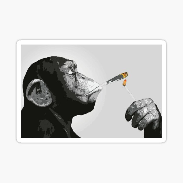 Item preview, Banksy Steez Chimp Monkey Smoking Joint designed and sold by bufumofo.