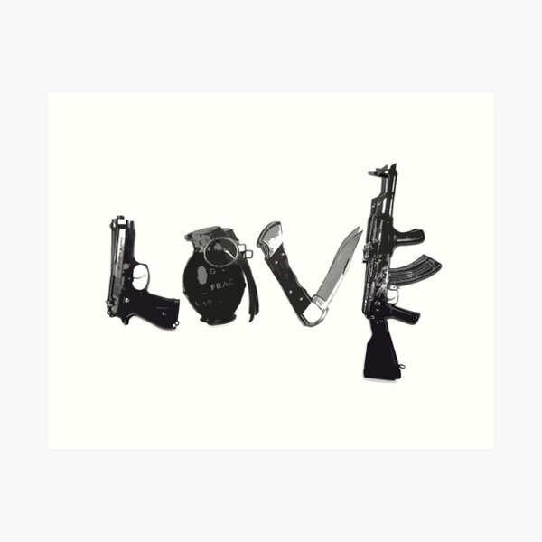 Banksy Steez Love Weapons Art Print