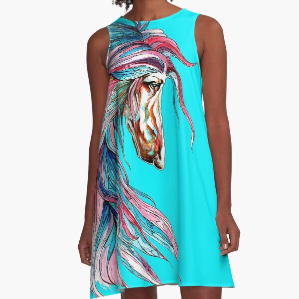 Afghan Hound.Coat of many colours. A-Line Dress