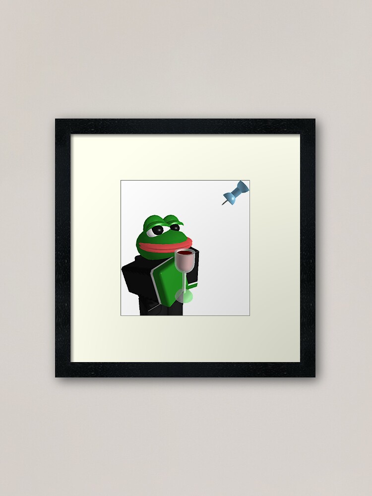 Pepe Roblox Meme Framed Art Print By Boomerusa Redbubble - pepe the frog roblox