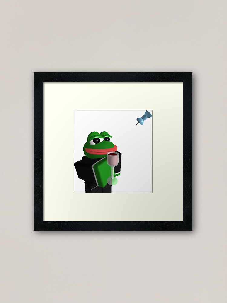 Pepe Roblox Meme Framed Art Print By Boomerusa Redbubble - pepe pepe roblox