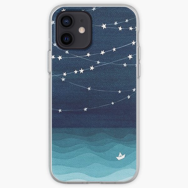 Garland of stars, teal ocean iPhone Soft Case