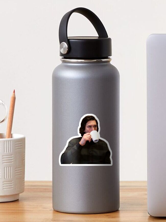 Imagen 1 de 3, Pegatina con la obra Adam Driver bebiendo té / café Meme, diseñada y vendida por goon-squad.
