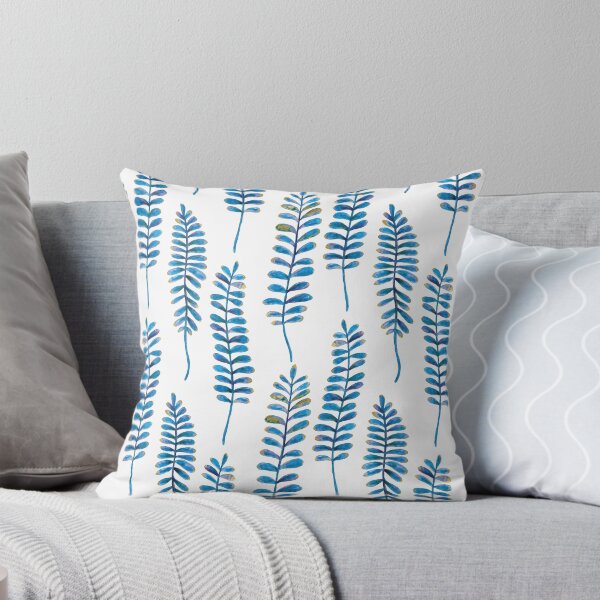 Item preview, Watercolour Fern Pattern | Blue and Gold designed and sold by RebeccaFlaherty.