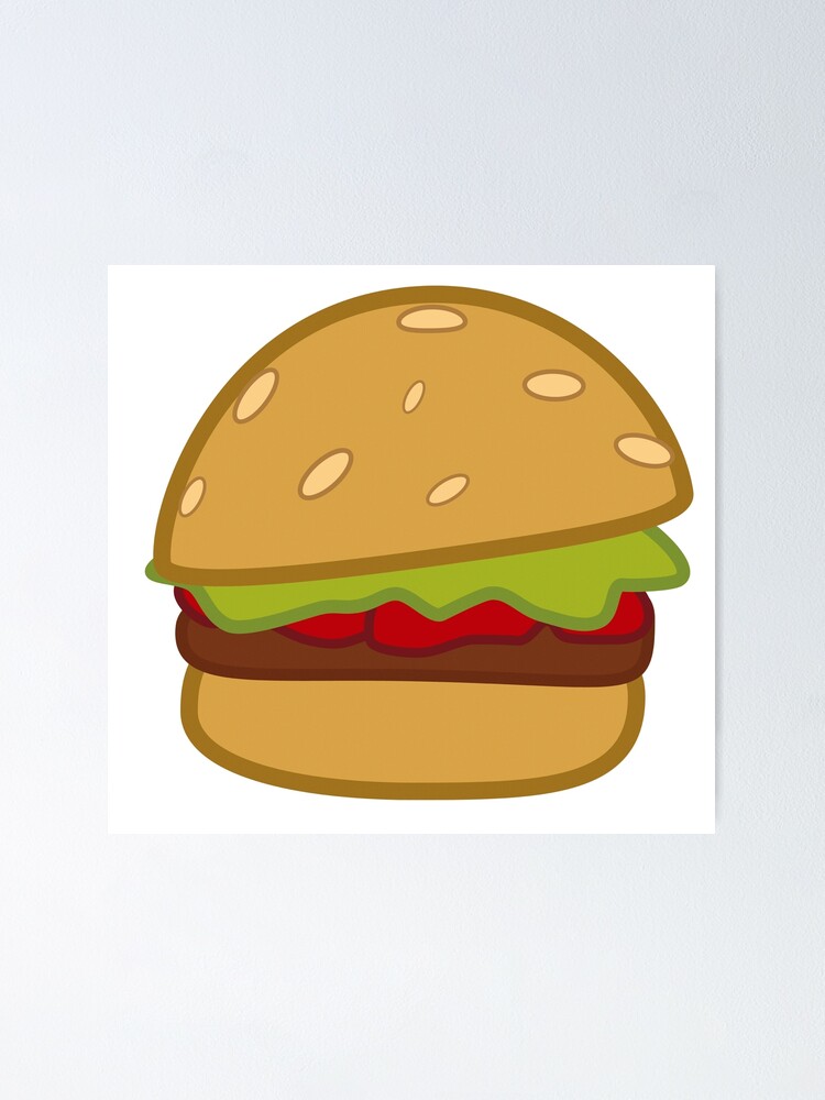 Cartoon Burger Poster By Julia2julia Redbubble