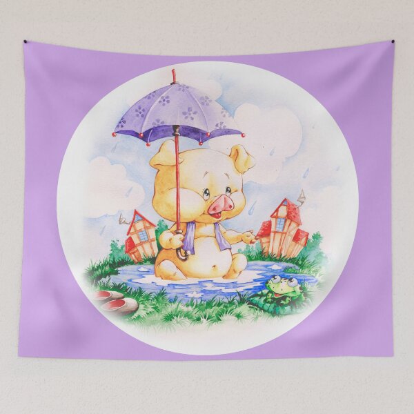 Item preview, CUTE FUNNY BABY PIG WITH AN UMRELLA , ADORABLE BABY ANIMALS designed and sold by ReignGFX.