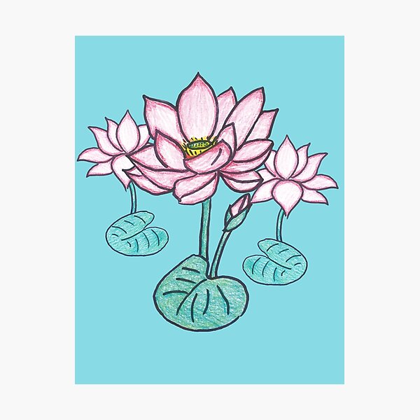 Item preview, Beautiful Hand Drawn Lotus Flowers designed and sold by Michelle Ferguson.