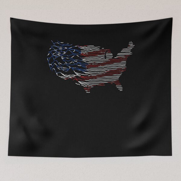 Item preview, USA Flag Map Mountain Range designed and sold by Mile Marker Brands.