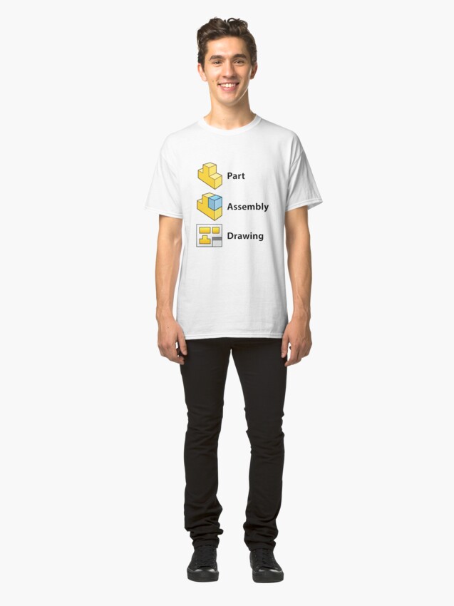 Alternate view of 3D Cad/Cam/Cae Solid Works | White Version Classic T-Shirt