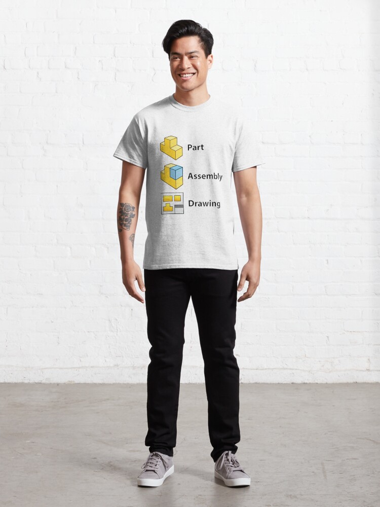 Alternate view of 3D Cad/Cam/Cae Solid Works | White Version Classic T-Shirt