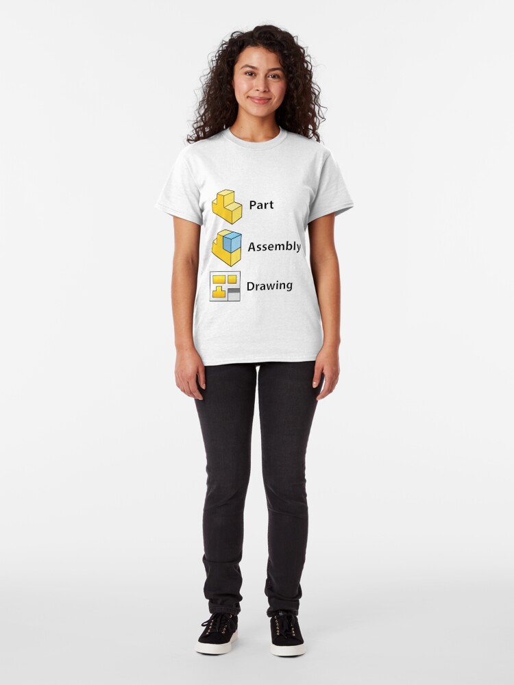 Alternate view of 3D Cad/Cam/Cae Solid Works | White Version Classic T-Shirt
