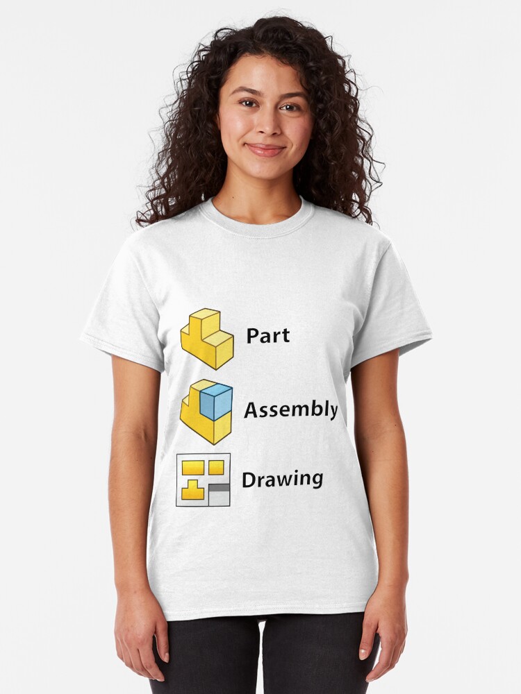 Alternate view of 3D Cad/Cam/Cae Solid Works | White Version Classic T-Shirt