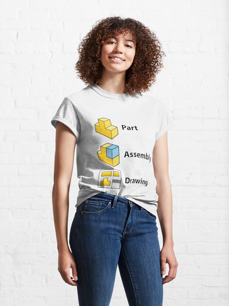 Alternate view of 3D Cad/Cam/Cae Solid Works | White Version Classic T-Shirt