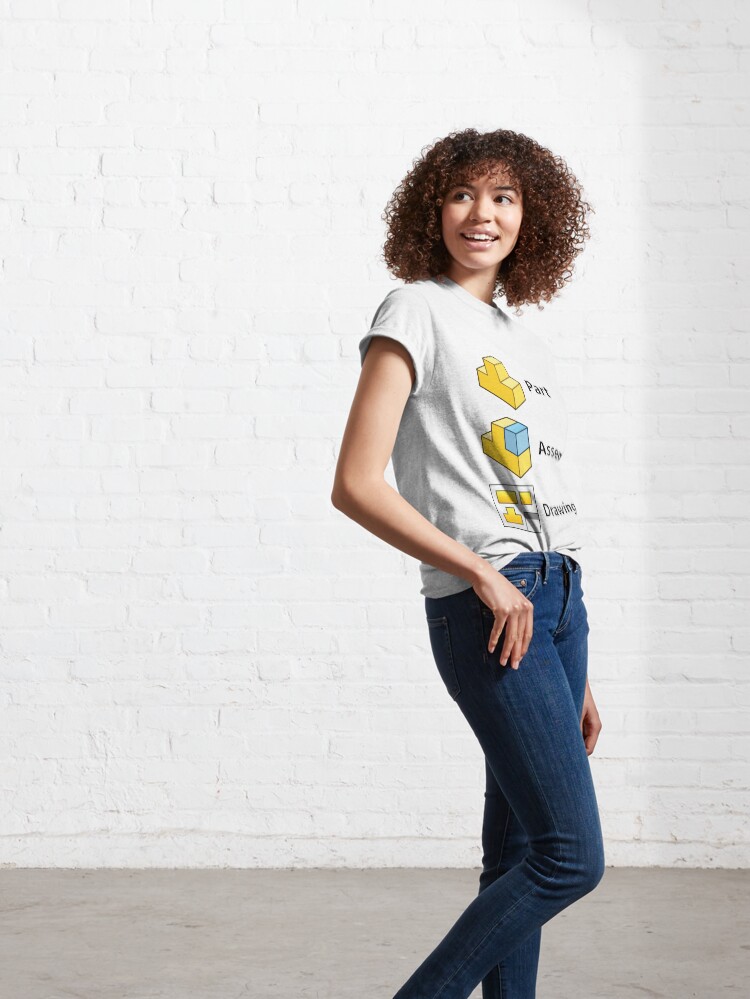 Alternate view of 3D Cad/Cam/Cae Solid Works | White Version Classic T-Shirt