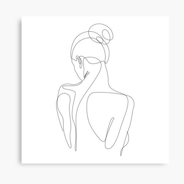 Vista previa del artículo con la obra «disolución - dibujo de una línea de la espalda de la mujer», diseñado y vendido por addillum.