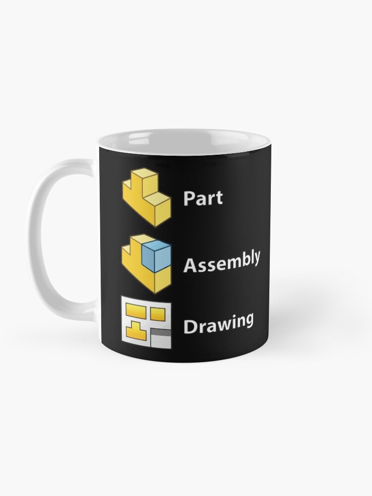 Alternate view of 3D Cad/Cam/Cae Solid Works | Black Version Mug