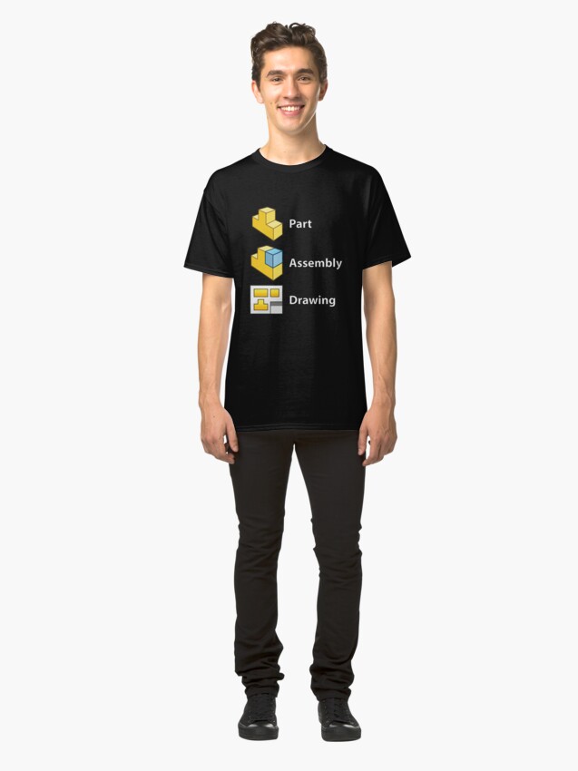 Alternate view of 3D Cad/Cam/Cae Solid Works | Black Version Classic T-Shirt