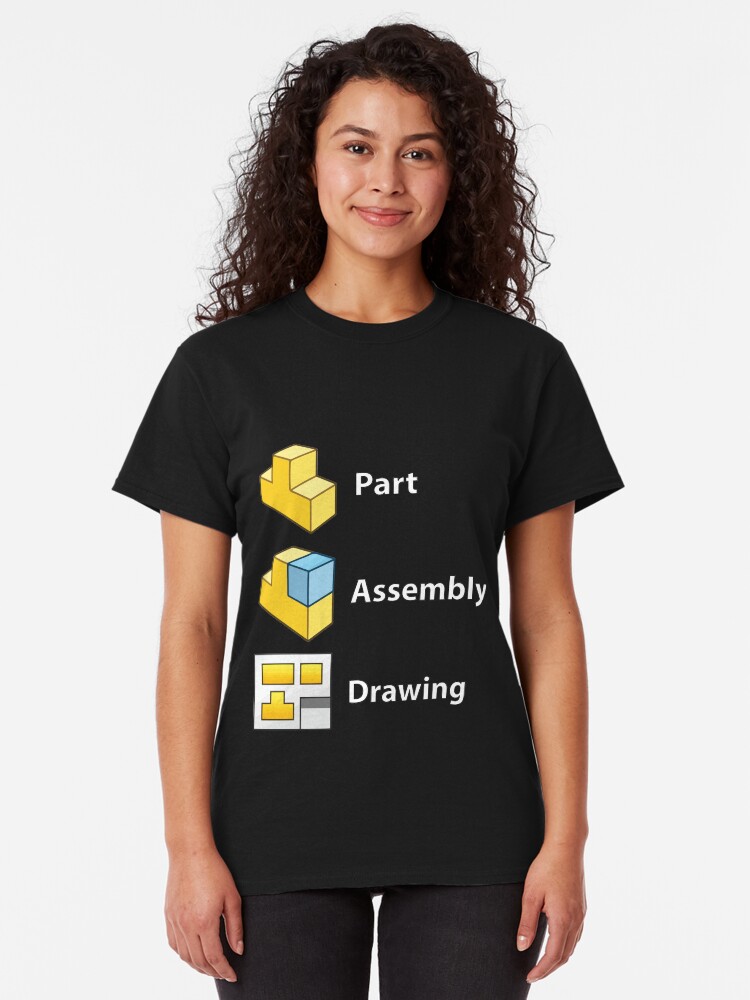 Alternate view of 3D Cad/Cam/Cae Solid Works | Black Version Classic T-Shirt