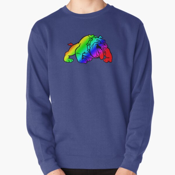 Bulldog with Rainbow Fill Pullover Sweatshirt