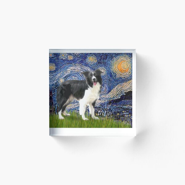 Item preview, Noche estrellada - Border Collie (soporte) designed and sold by JeanBFitzgerald.