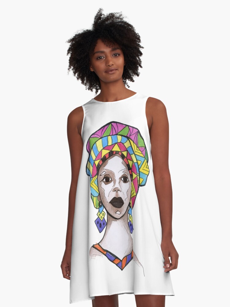 African Art Tribal Print Womens A-Line Chiffon Blouse Shirt Tops