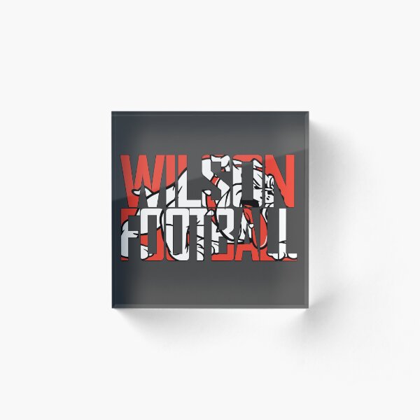 Wilson Football over Bulldog Logo Acrylic Block
