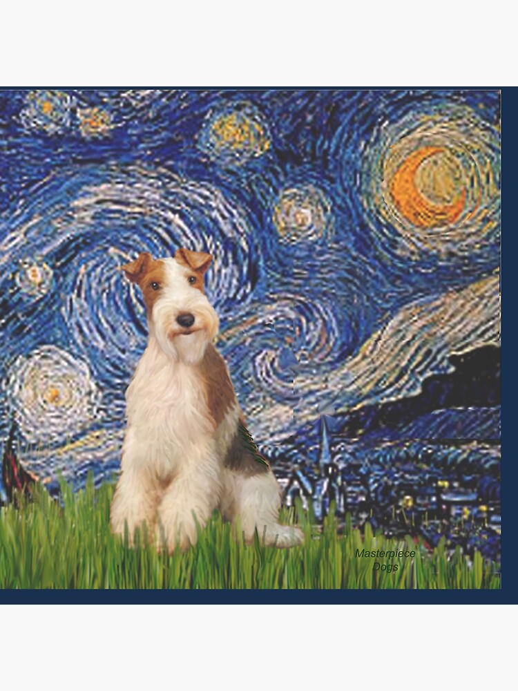 Starry Night - Wire Fox Terrier (#3) by JeanBFitzgerald