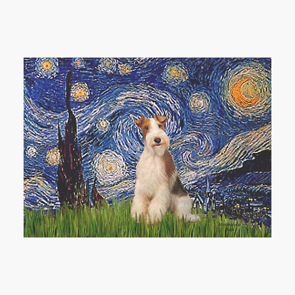 Item preview, Starry Night - Wire Fox Terrier (#3) designed and sold by JeanBFitzgerald.